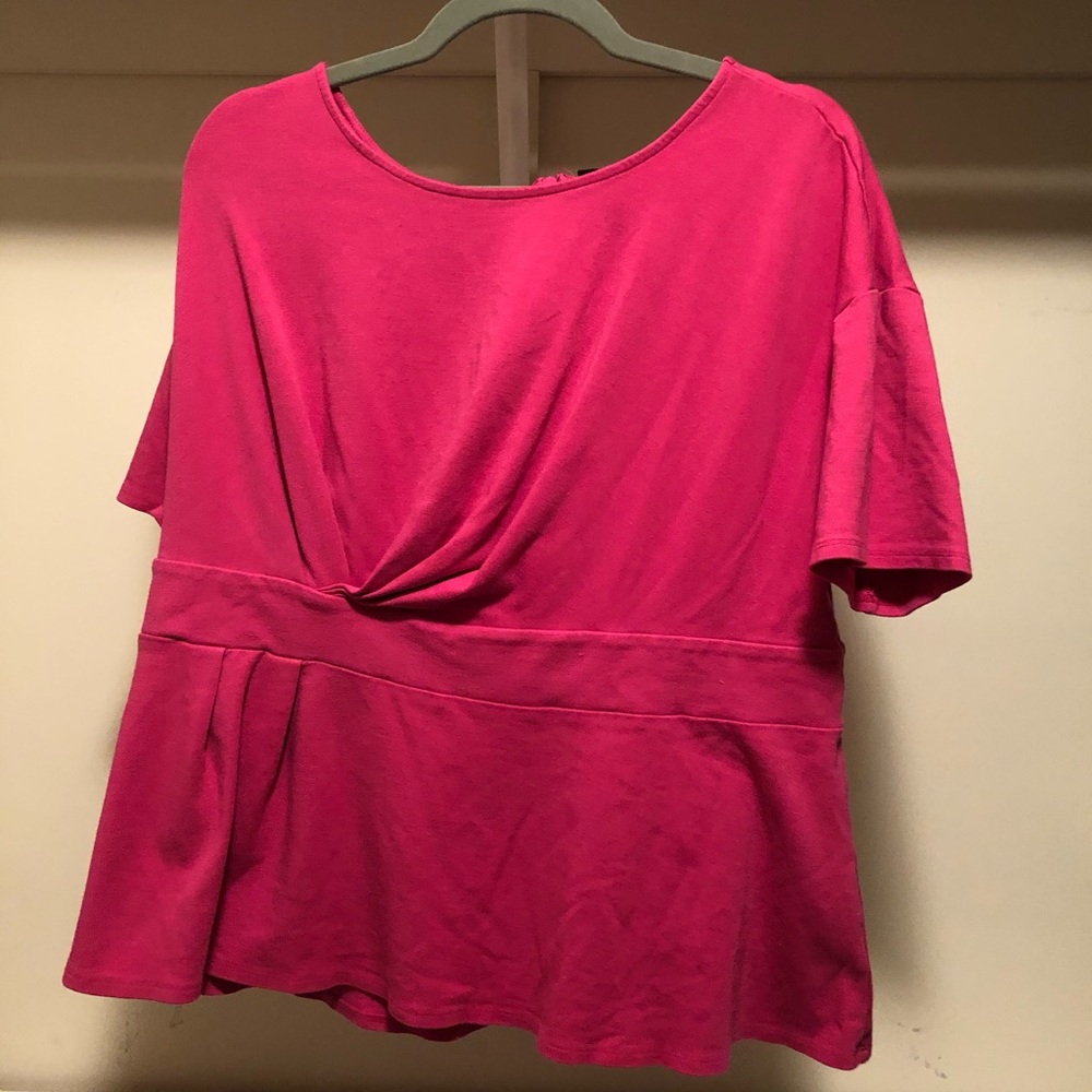 EUC Hot pink plus size peplum blouse